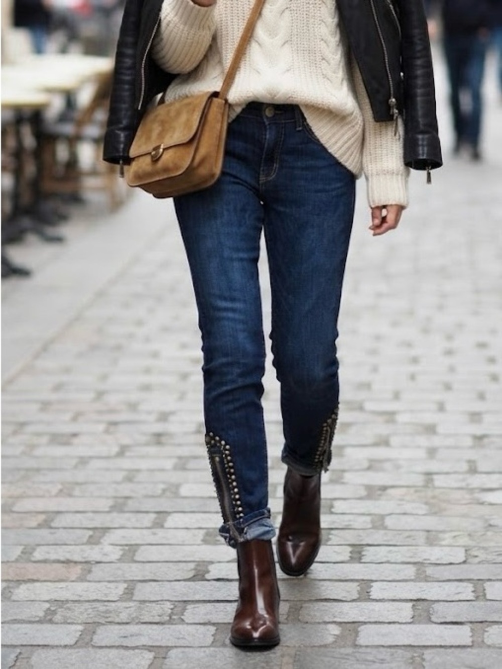 Current/Elliott Dark Wash Skinny Jeans Studded Hem Zip Ankles Moto Edgy Rock 28